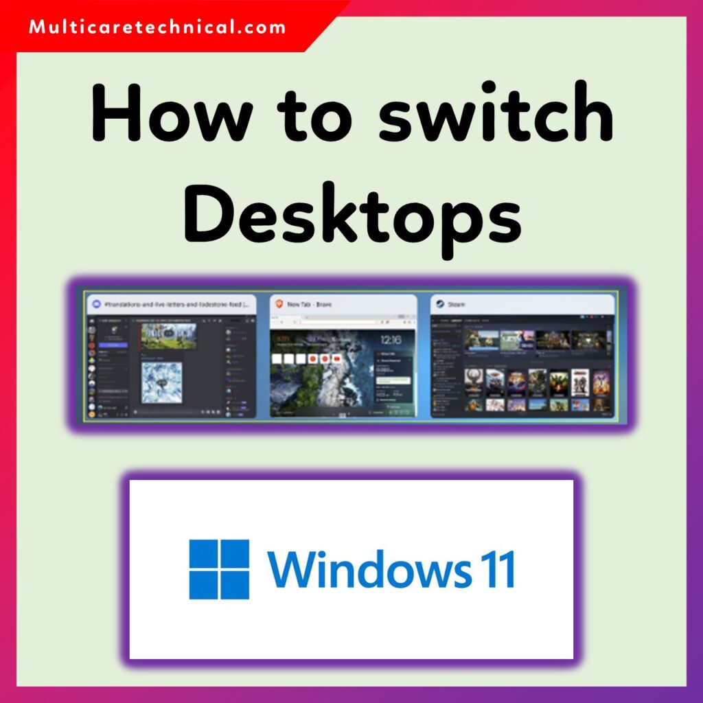Switching desktops in Windows 11 using Task View