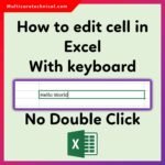 How to edit in an Excel Cell Without Double-Clicking | Excel Editing Tips