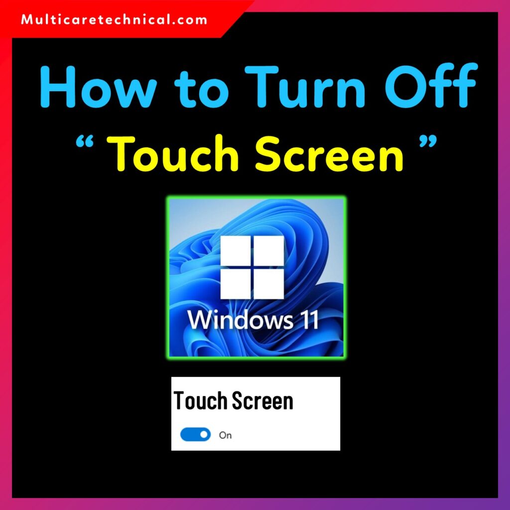Turn off touch screen Windows 11 step-by-step screenshot