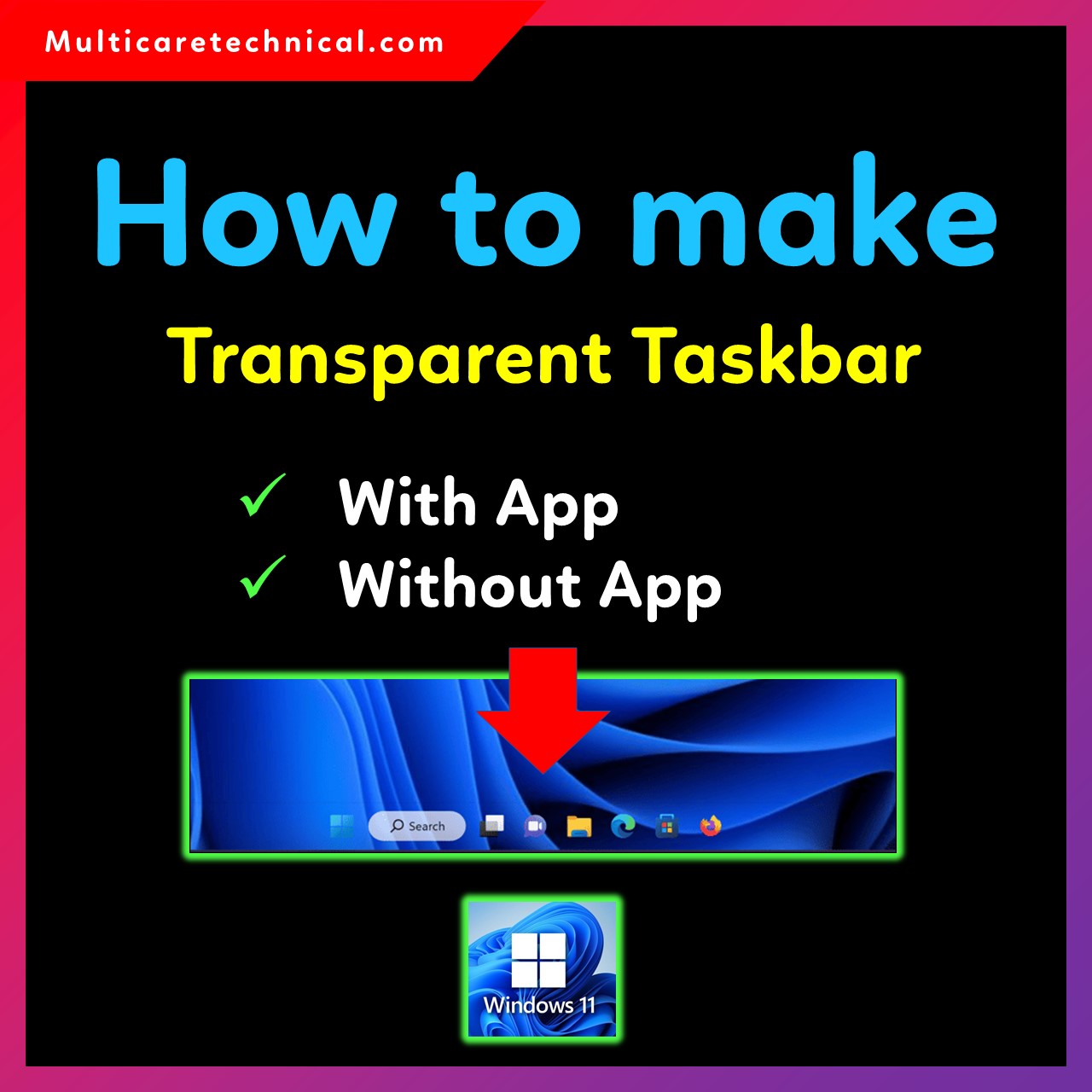Transparent Taskbar Windows 11 Settings Screenshot