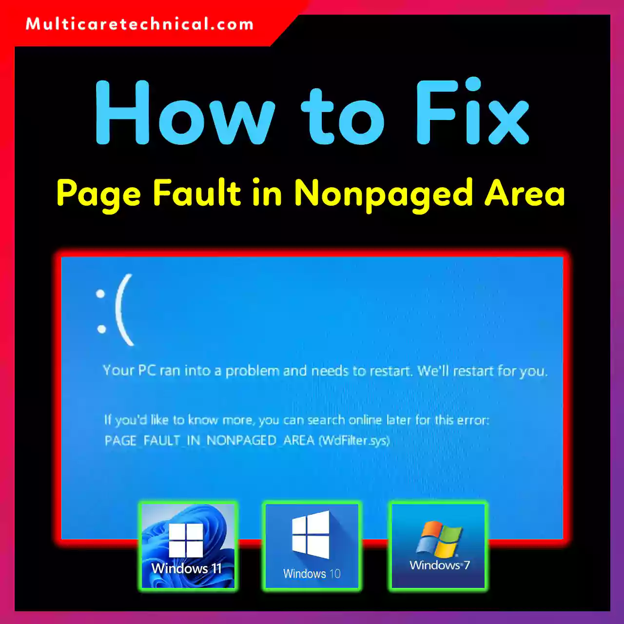How to fix Page Fault in Nonpaged Area error on Windows 11, Windows 10, and Windows 7