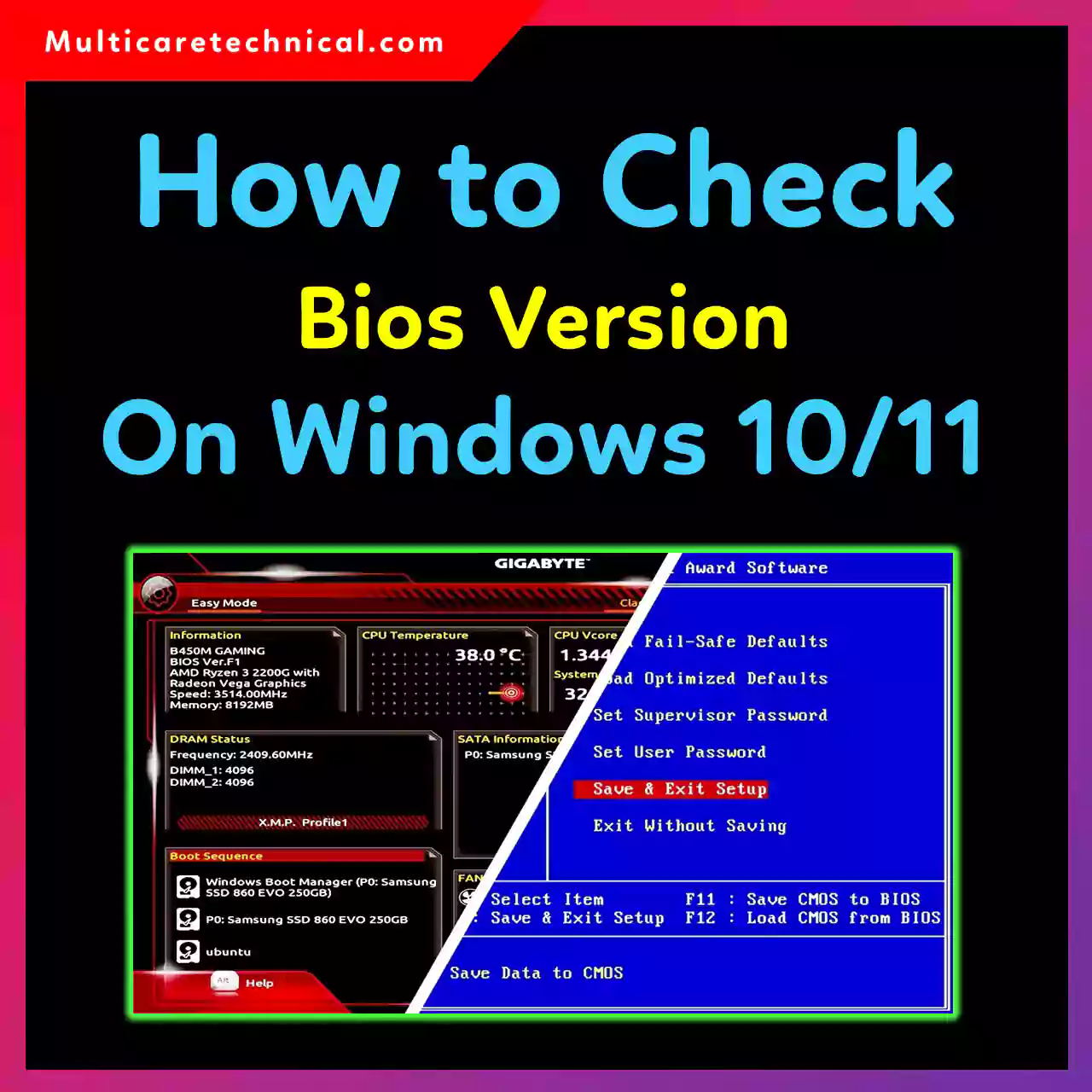 How to check BIOS version on Windows 10 using command prompt and system information