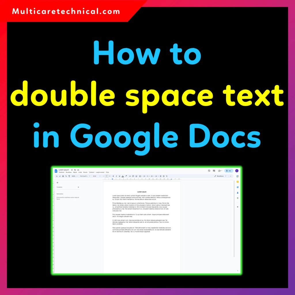 How to double space text in Google Docs using line spacing options.