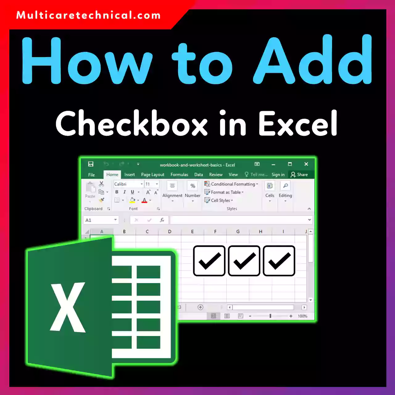 How to add a checkbox in Excel step by step