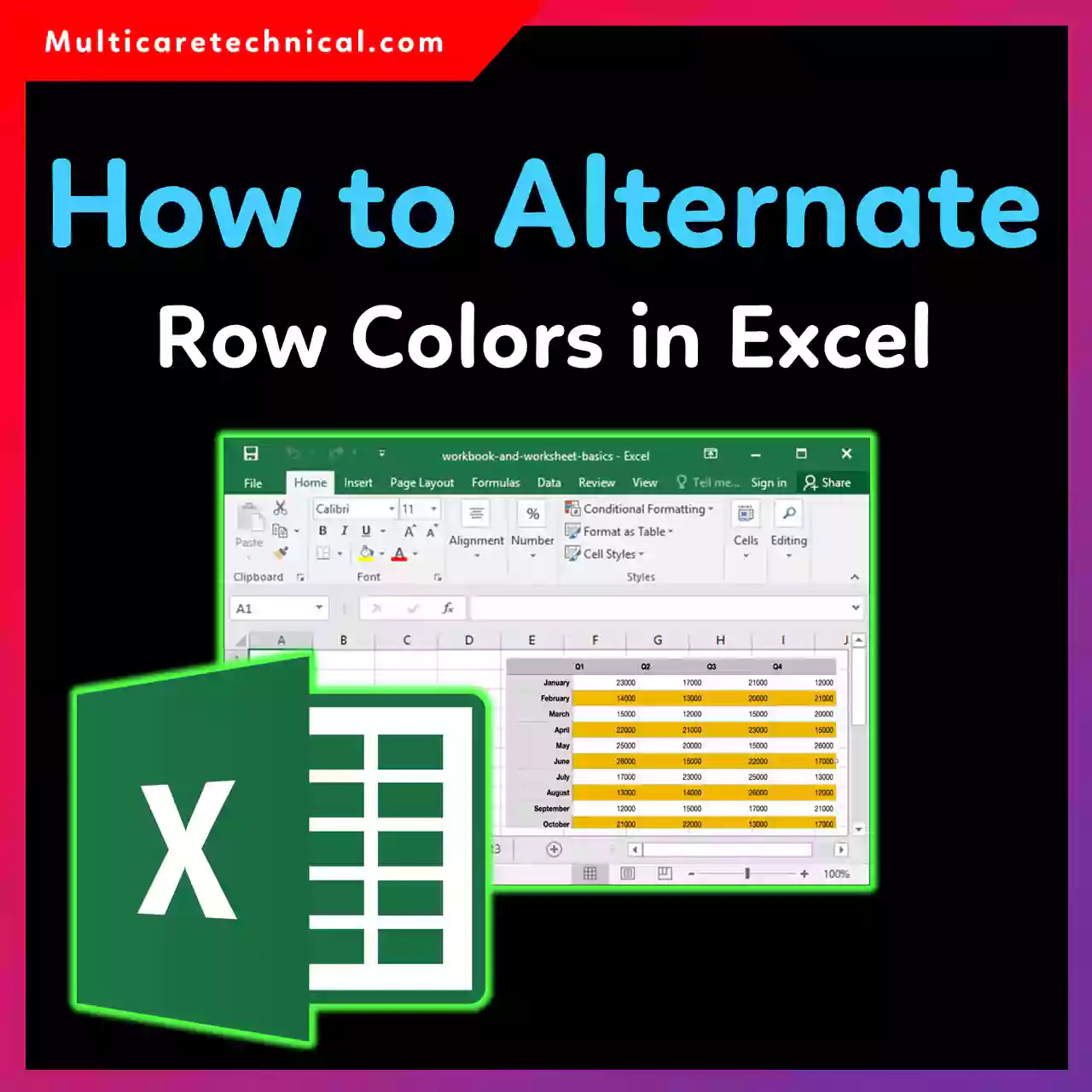 How to alternate row colors in Excel step by step