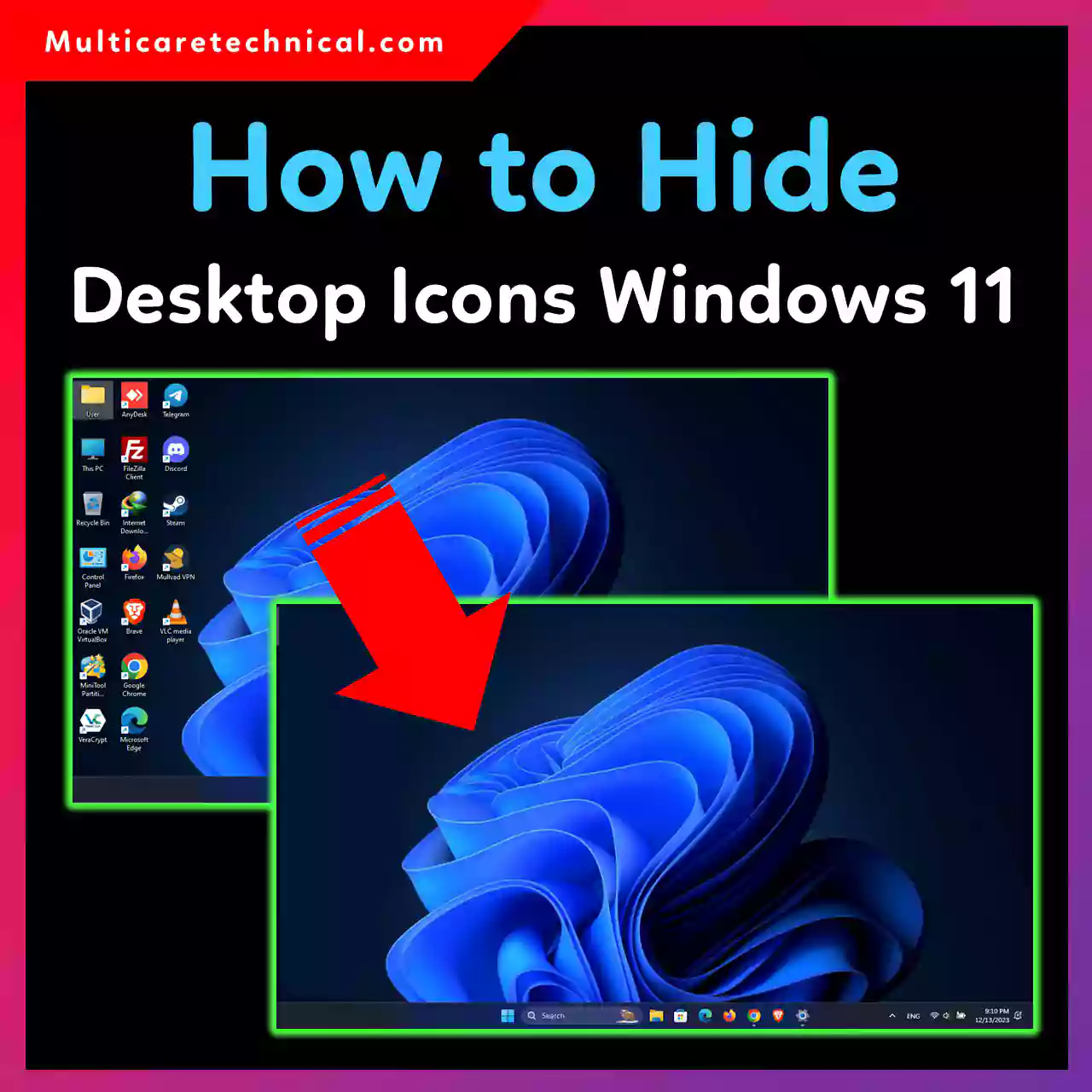 How to hide desktop icons in Windows 11, Windows 10, Windows 7, and macOS