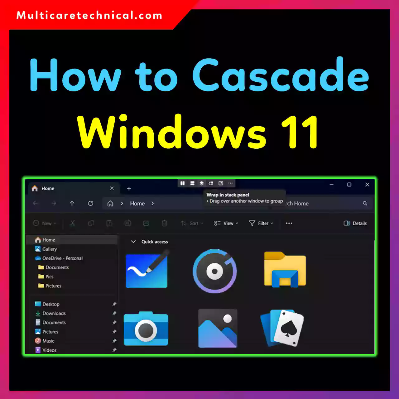 How to cascade windows in Windows 11 using taskbar option