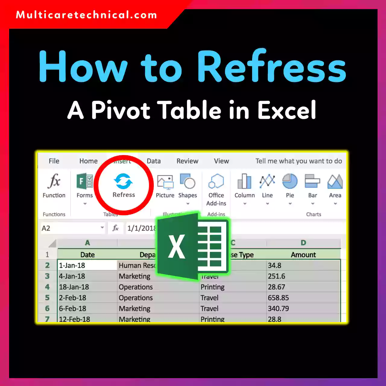 How to refresh a pivot table in Excel to update data instantly