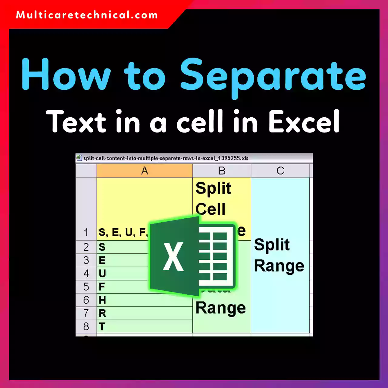 How to separate text in a cell in Excel easily
