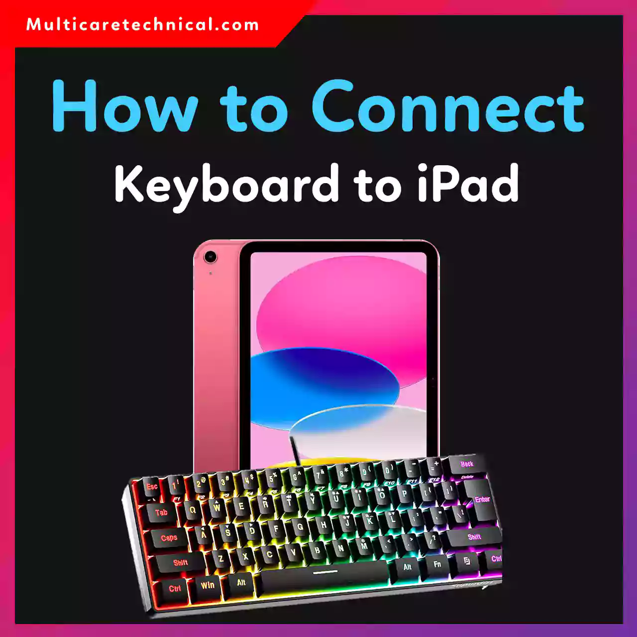 Bluetooth keyboard connected to iPad showing pairing screen in Settings