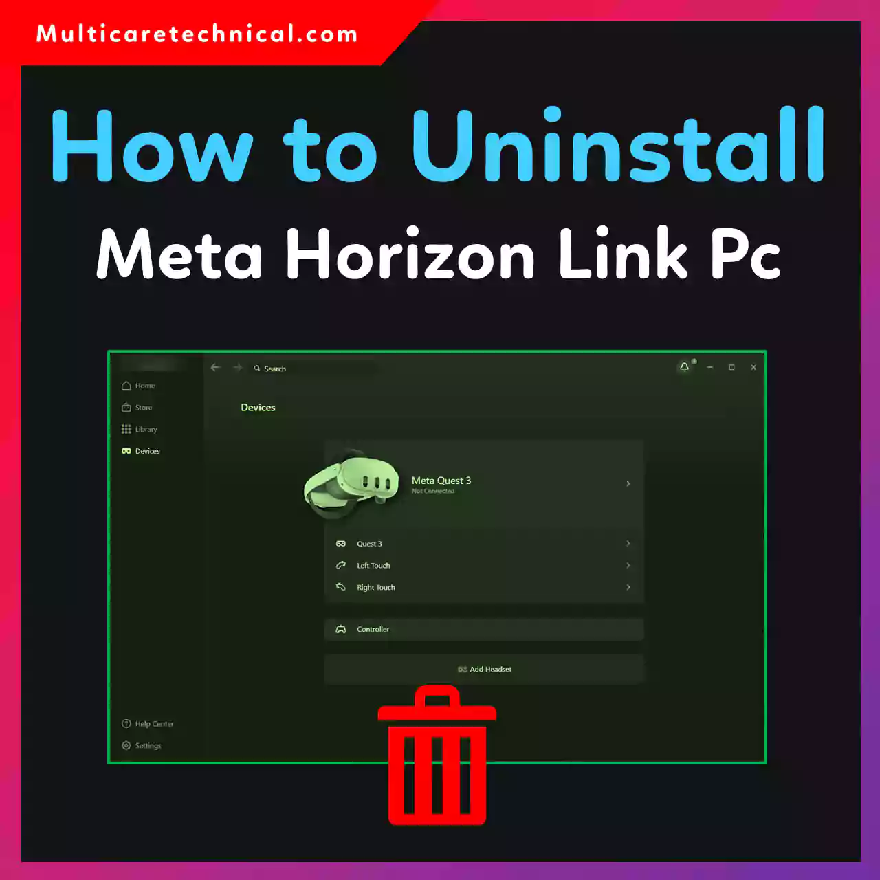 How to uninstall Meta Horizon Link on Windows PC step by step tutorial