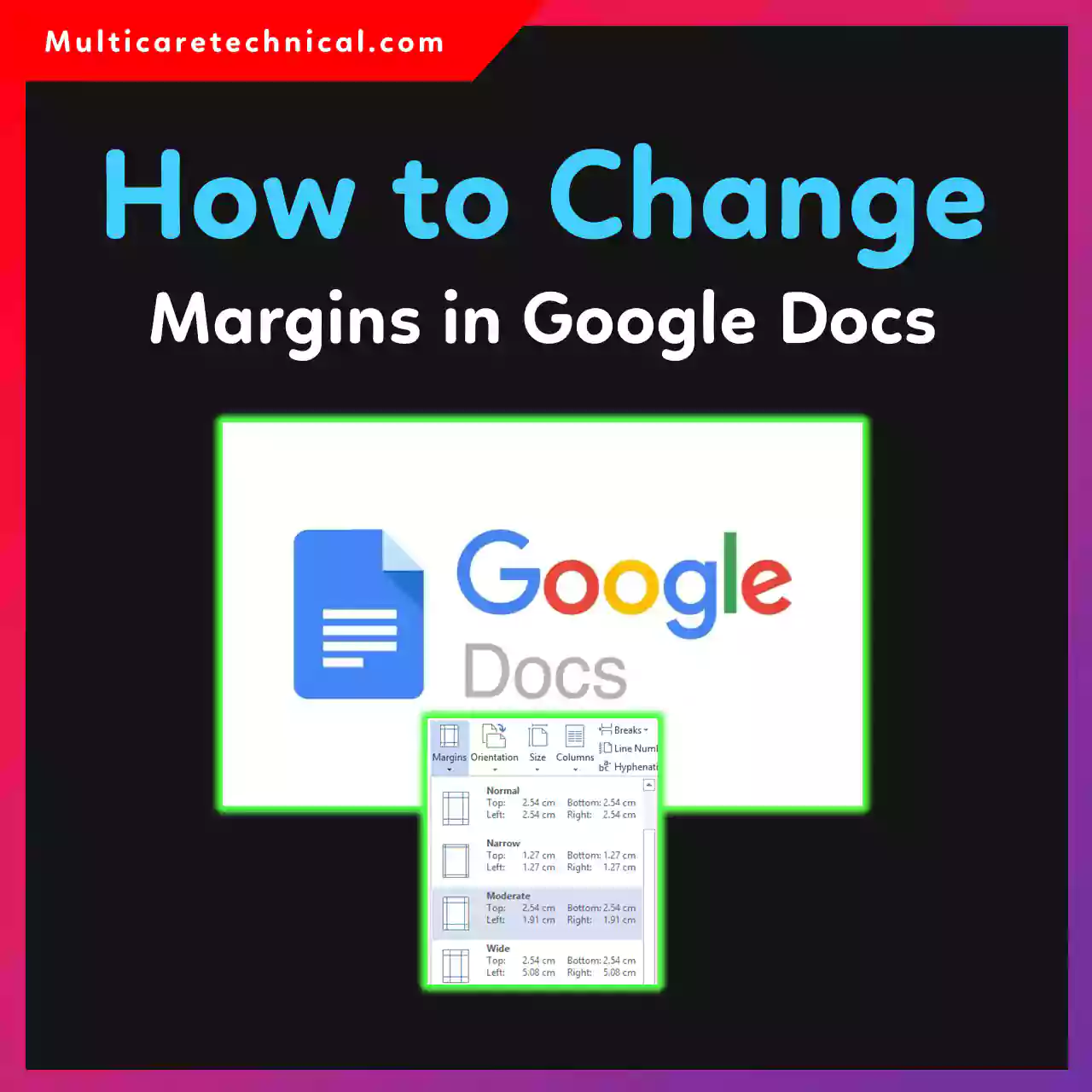 How to change margins in Google Docs to 1 inch on desktop and phone tutorial