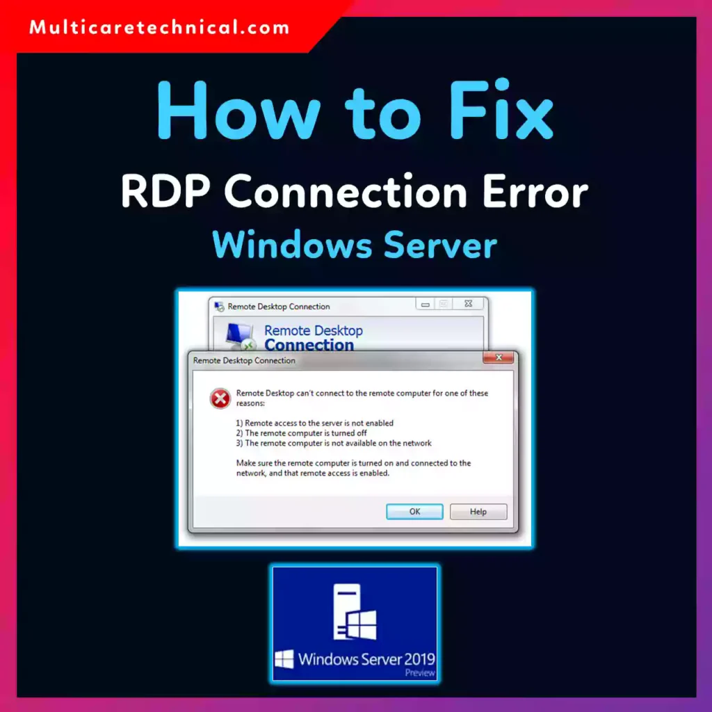 Fix Windows Server RDP connection error troubleshooting guide