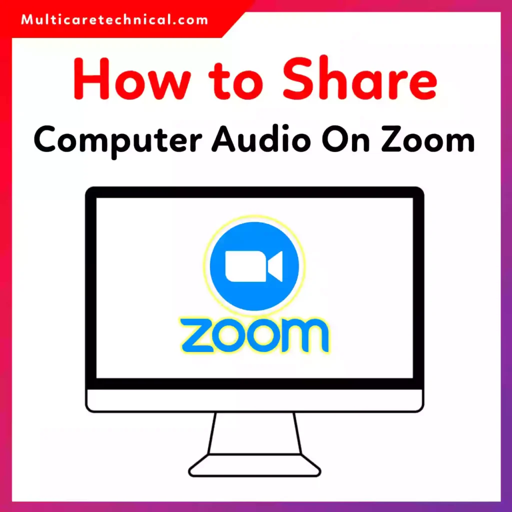 Zoom screen sharing window showing the Share Computer Sound option enabled during a meeting presentation.