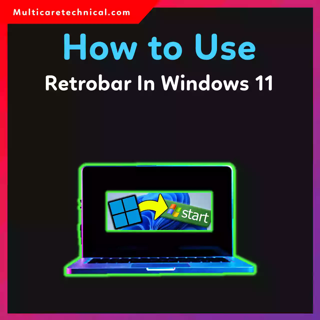 RetroBar Windows 11 classic taskbar tutorial showing Windows XP style taskbar on Windows 11