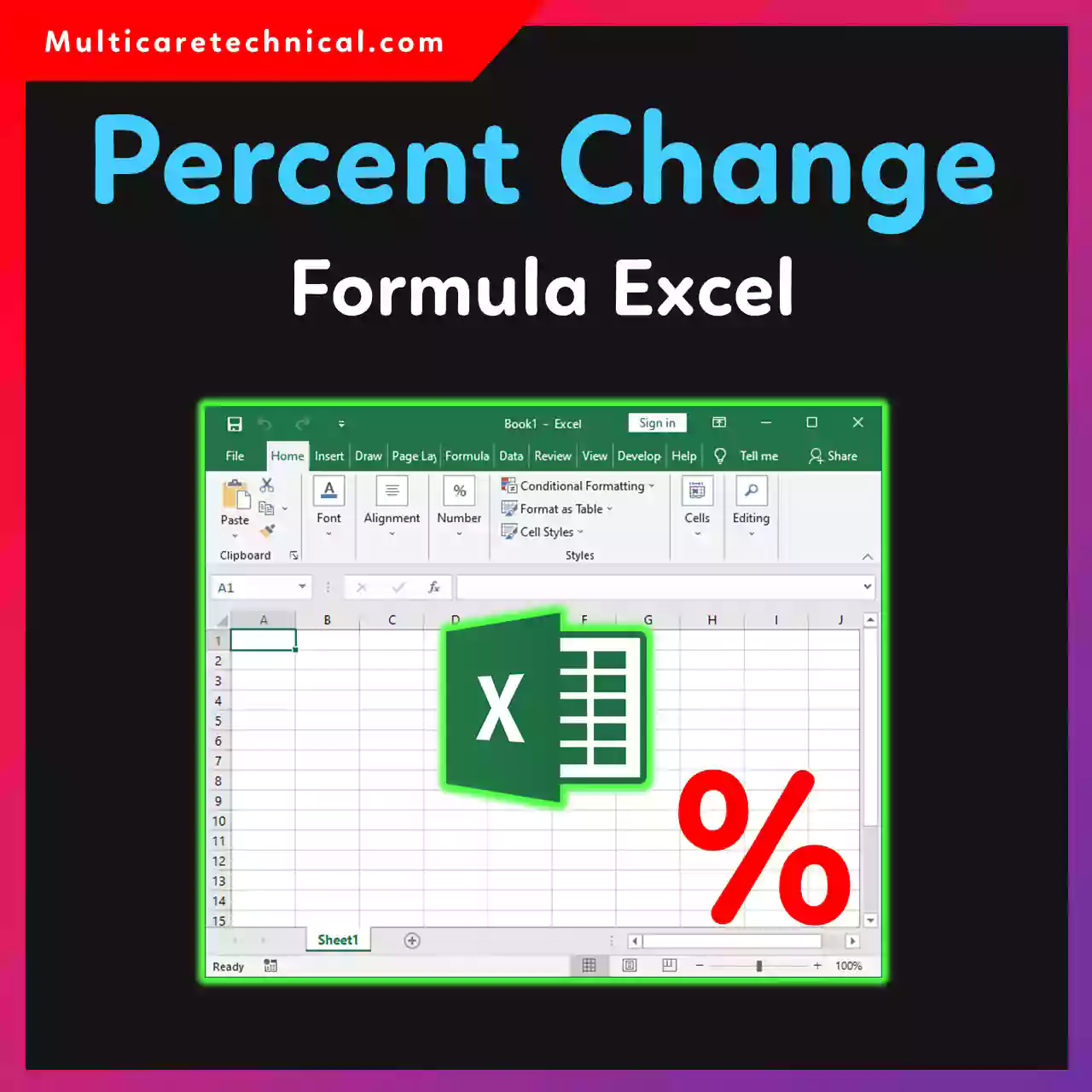Percent change formula Excel example showing increase decrease and percentage calculation spreadsheet tutorial