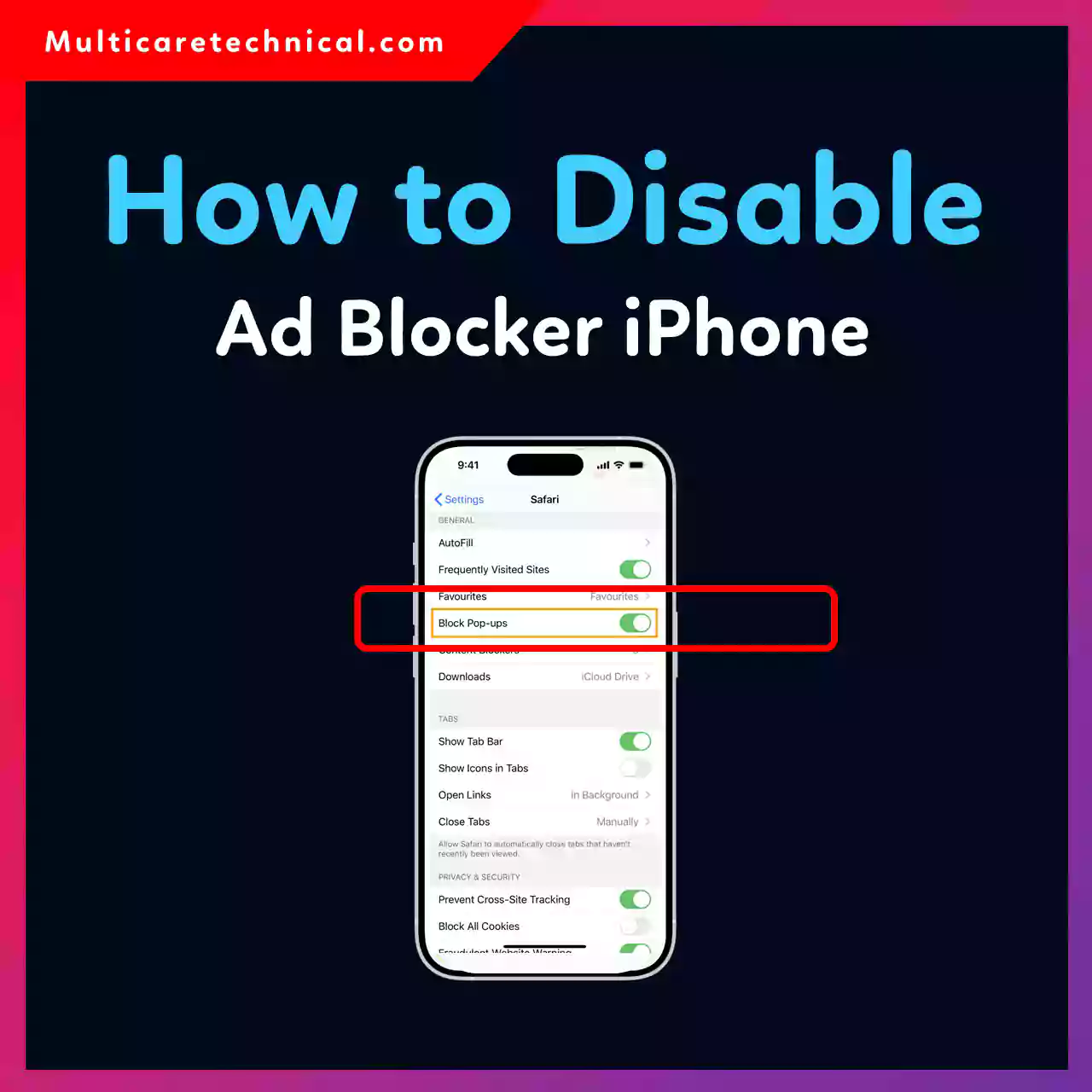 Disable ad blocker on iPhone settings Safari content blockers guide