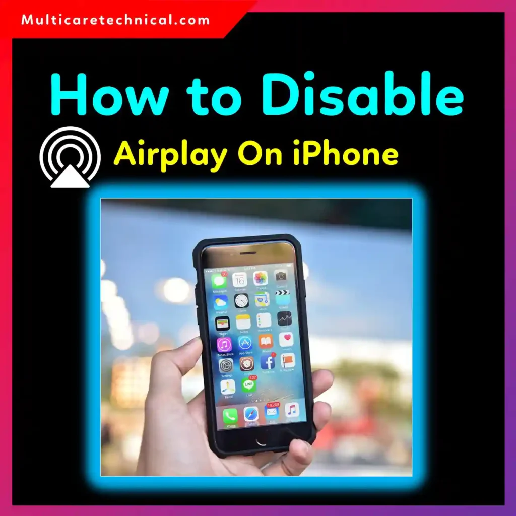 Person disabling AirPlay and Screen Mirroring on an iPhone through Control Center settings