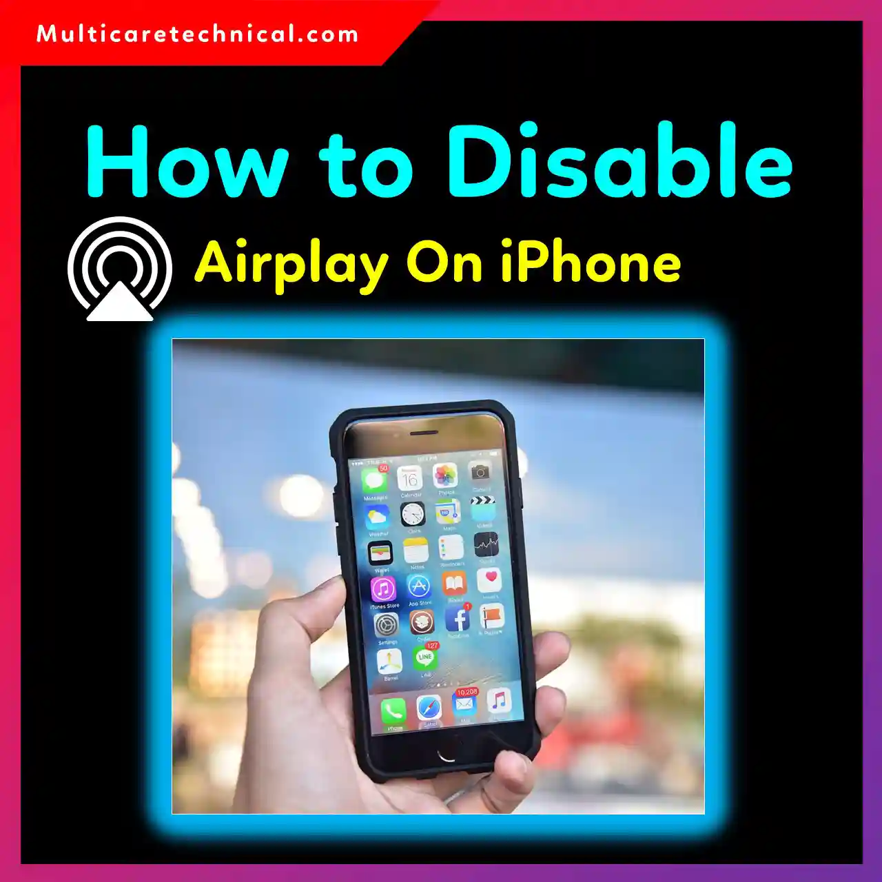 Person disabling AirPlay and Screen Mirroring on an iPhone through Control Center settings