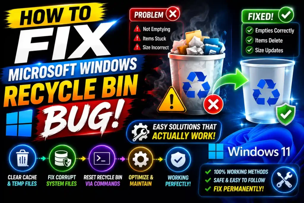 How to Fix Microsoft Windows Recycle Bin Bug in Windows 11 and Windows 10