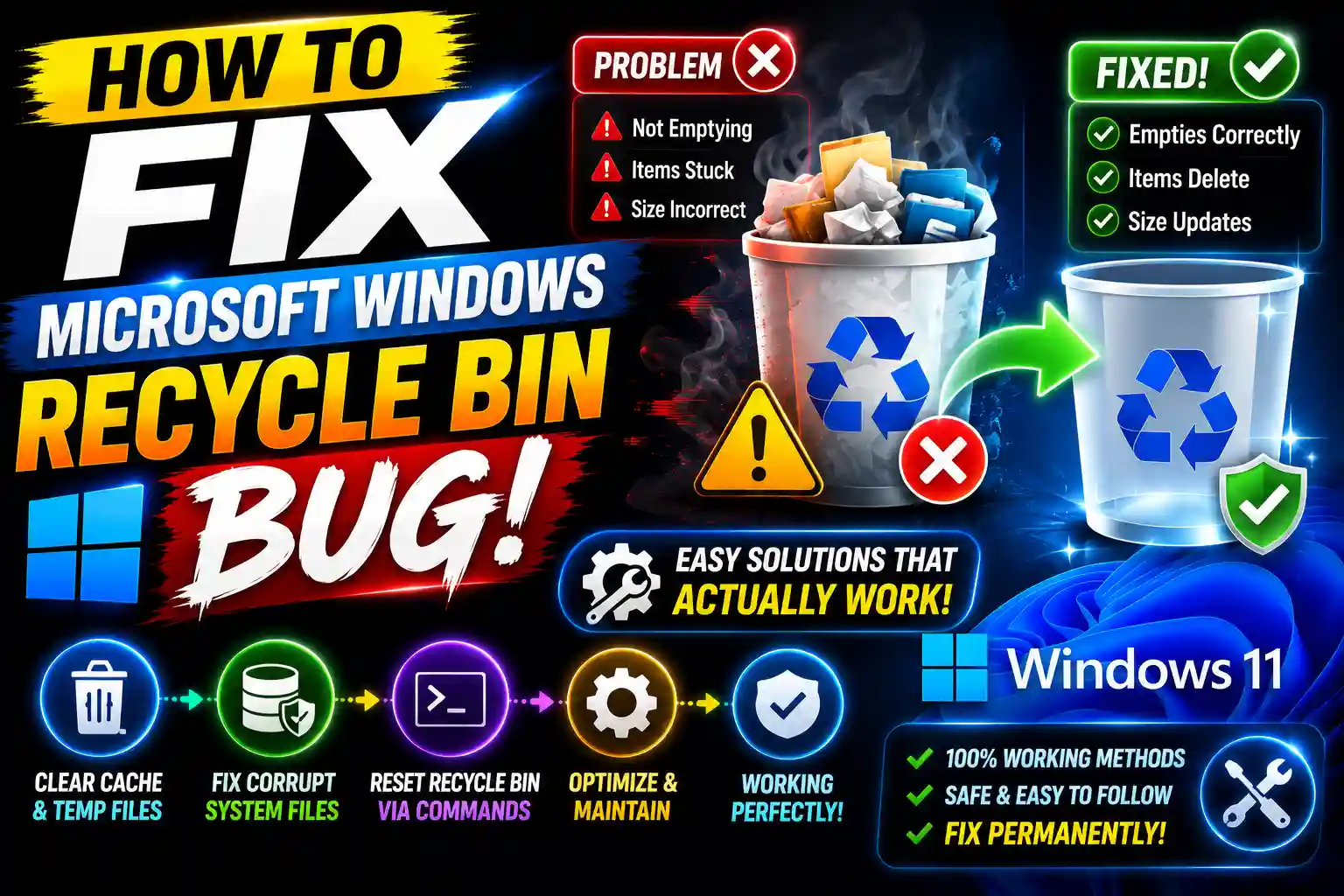 How to Fix Microsoft Windows Recycle Bin Bug in Windows 11 and Windows 10