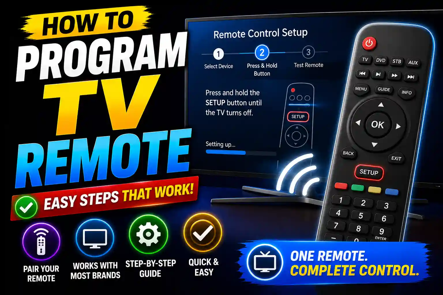 How to Program TV Remote to Samsung, LG, Roku, Fire Stick, Vizio TV, and Soundbar