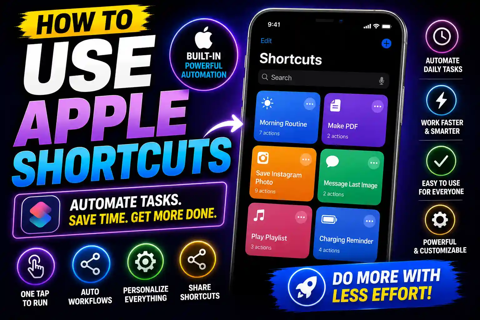 Person using Apple Shortcuts app on iPhone and Mac to automate tasks and improve productivity