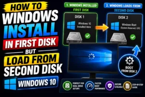 Windows 10 installed on first disk but booting from second disk fix tutorial