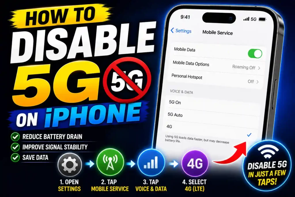 How to disable 5G on iPhone and switch to LTE settings guide