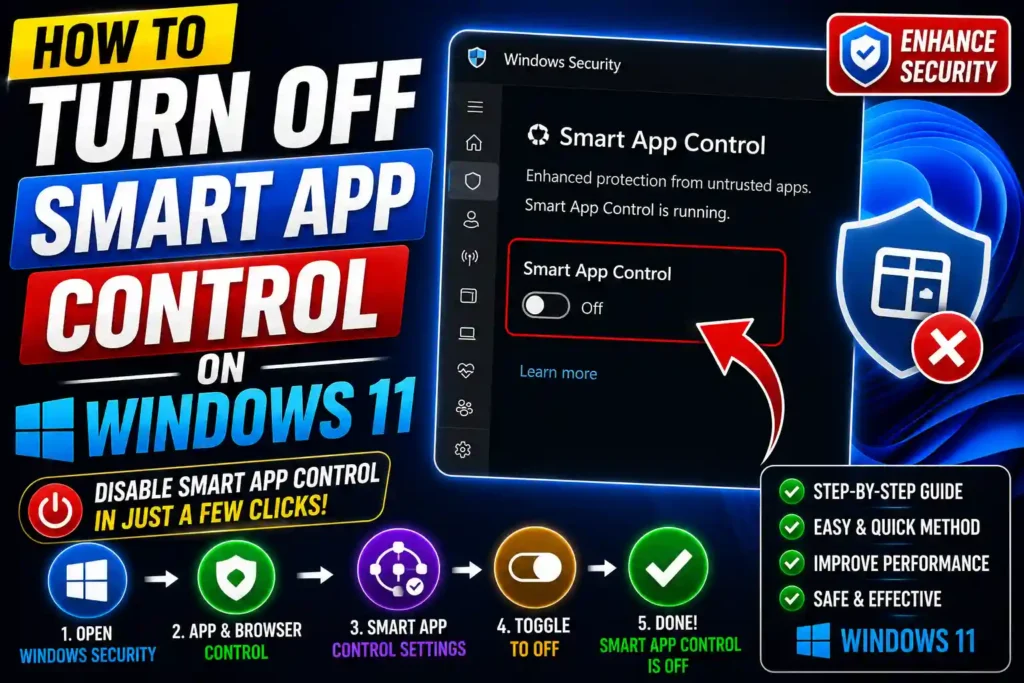 How to turn off Smart App Control in Windows 11 settings with Windows Security interface