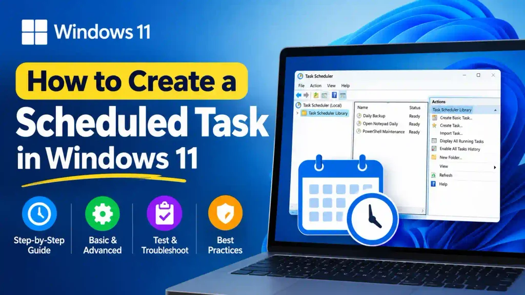 How to create and test a scheduled task in Windows 11 using Task Scheduler