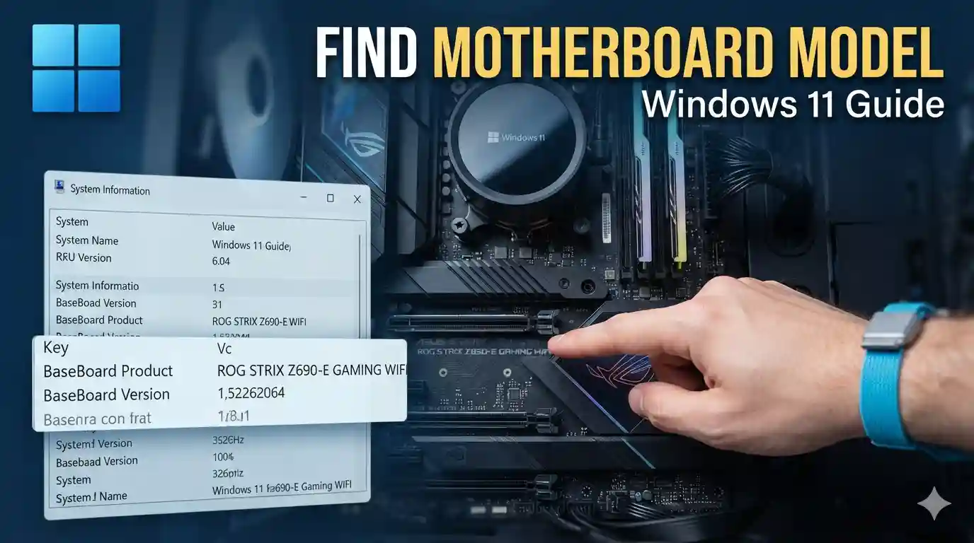 How to find motherboard model in Windows 11 using System Information and PowerShell