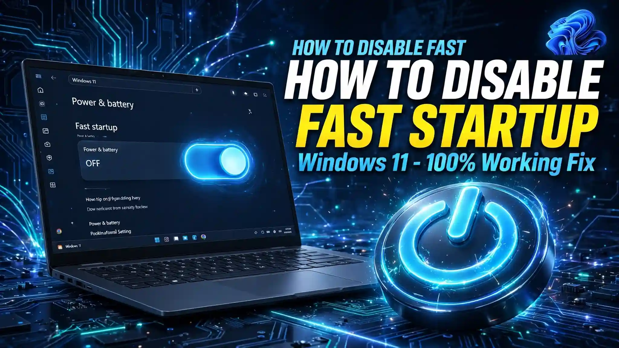 How to turn off Fast Startup in Windows 11 using Control Panel and PowerShell.