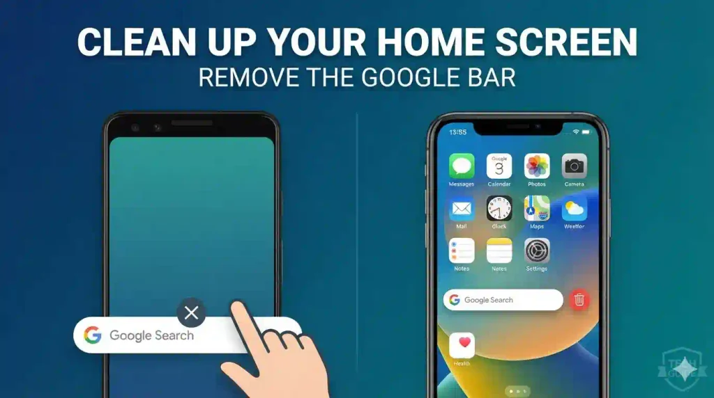 How to remove the Google search bar from an Android or iPhone home screen